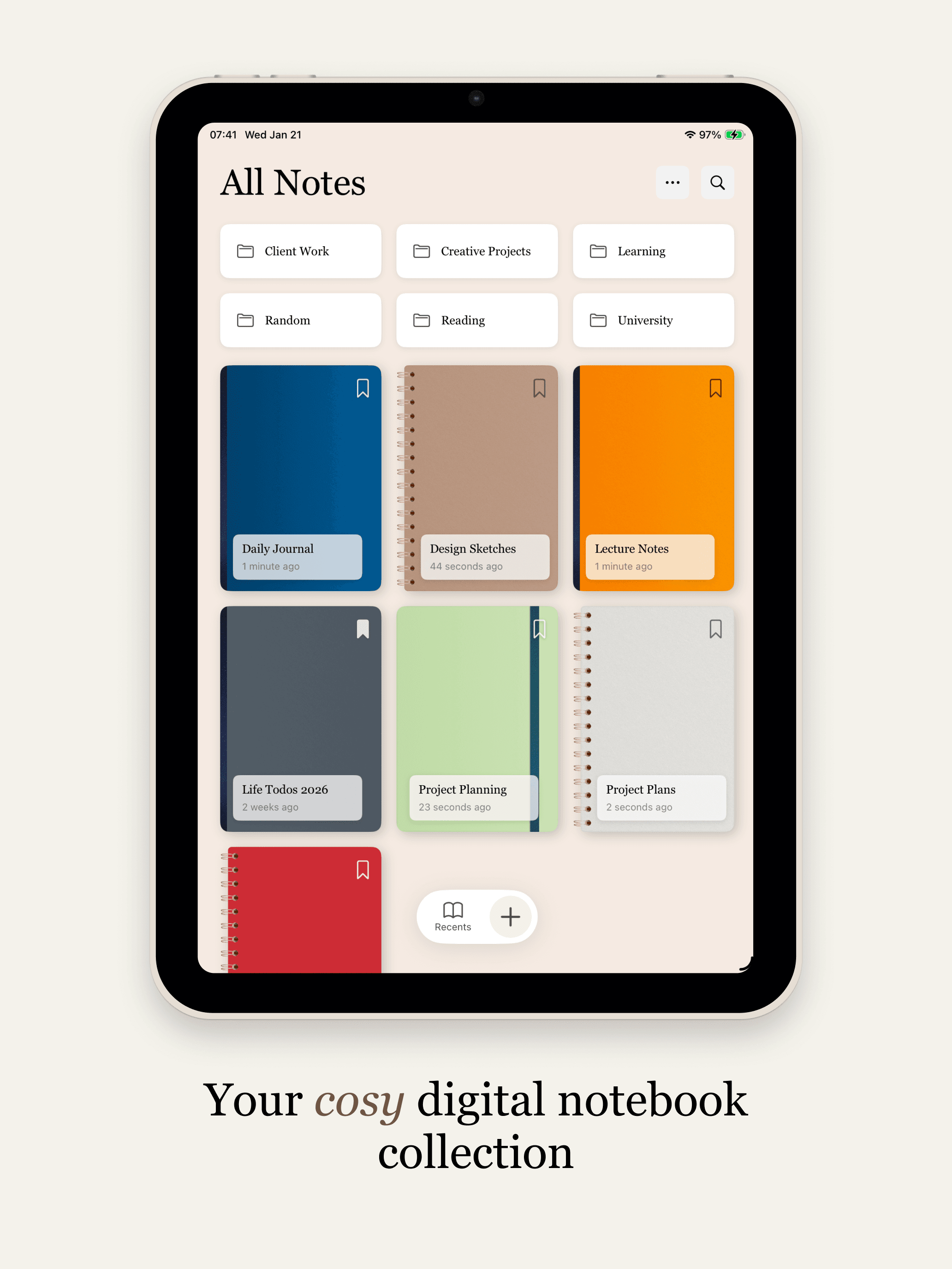 Cosy Notes — your cosy digital notebook collection