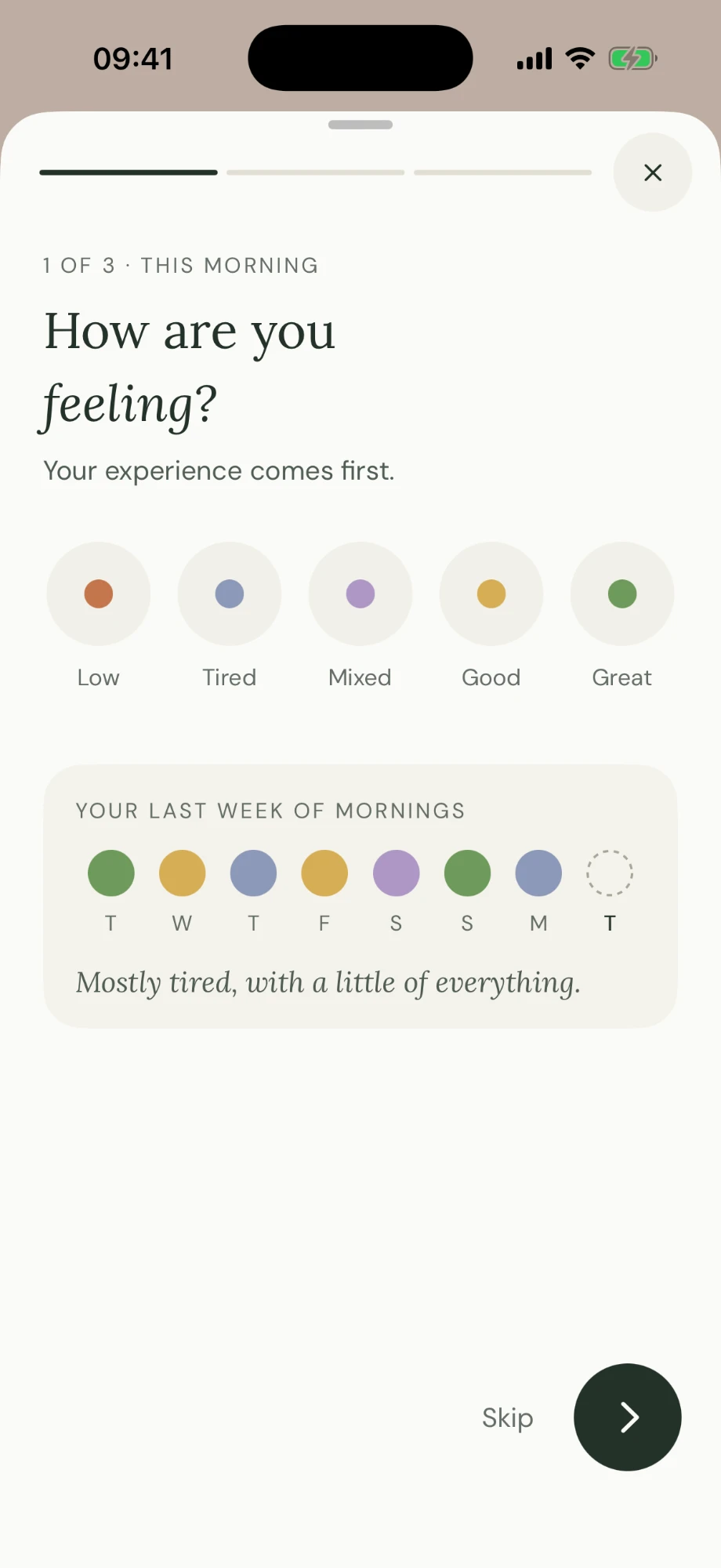Kilter — the morning check-in